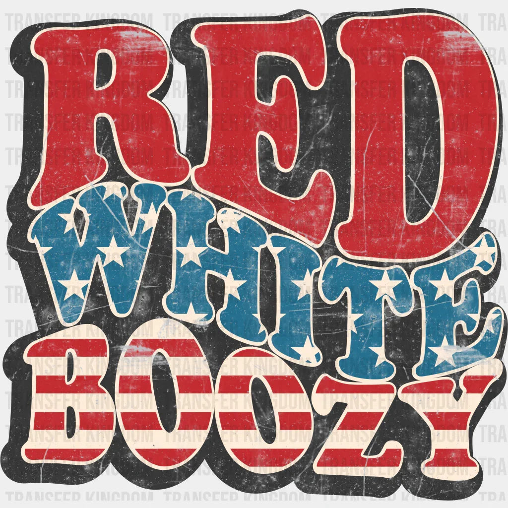 Red White Boozy 4Th Of July Dtf Transfer