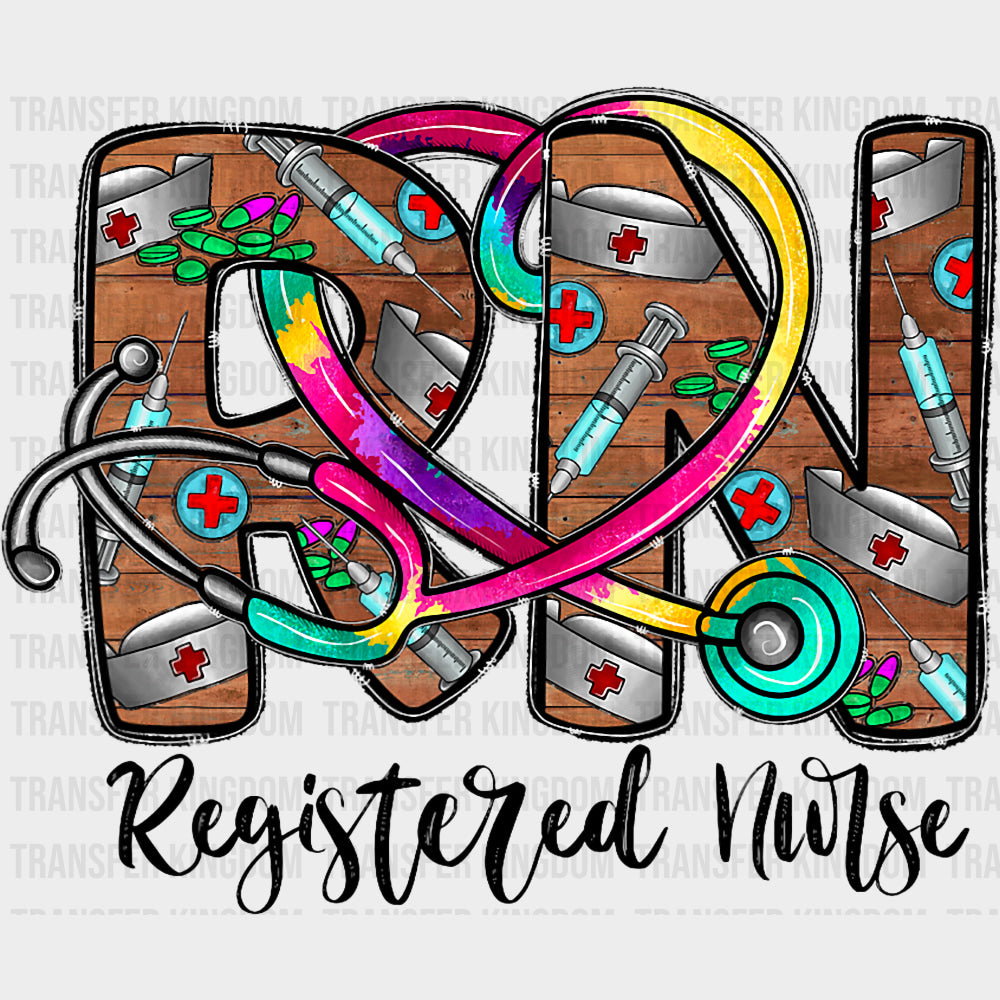 Registered Nurse RN - Registered Nurse DTF Transfers Adult Unisex - S & M (10’’) / Dark Color Design (See Imaging)