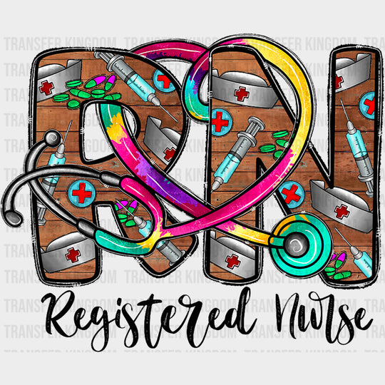 Registered Nurse RN - Registered Nurse DTF Transfers Adult Unisex - S & M (10’’) / Dark Color Design (See Imaging)