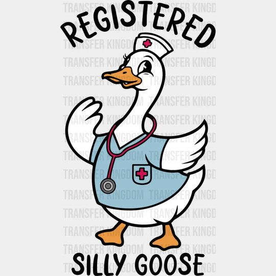 Registered Silly Goose B&W - Funny DTF Transfer Adult Unisex - S & M (10’’) / Dark Color Design (See Imaging)