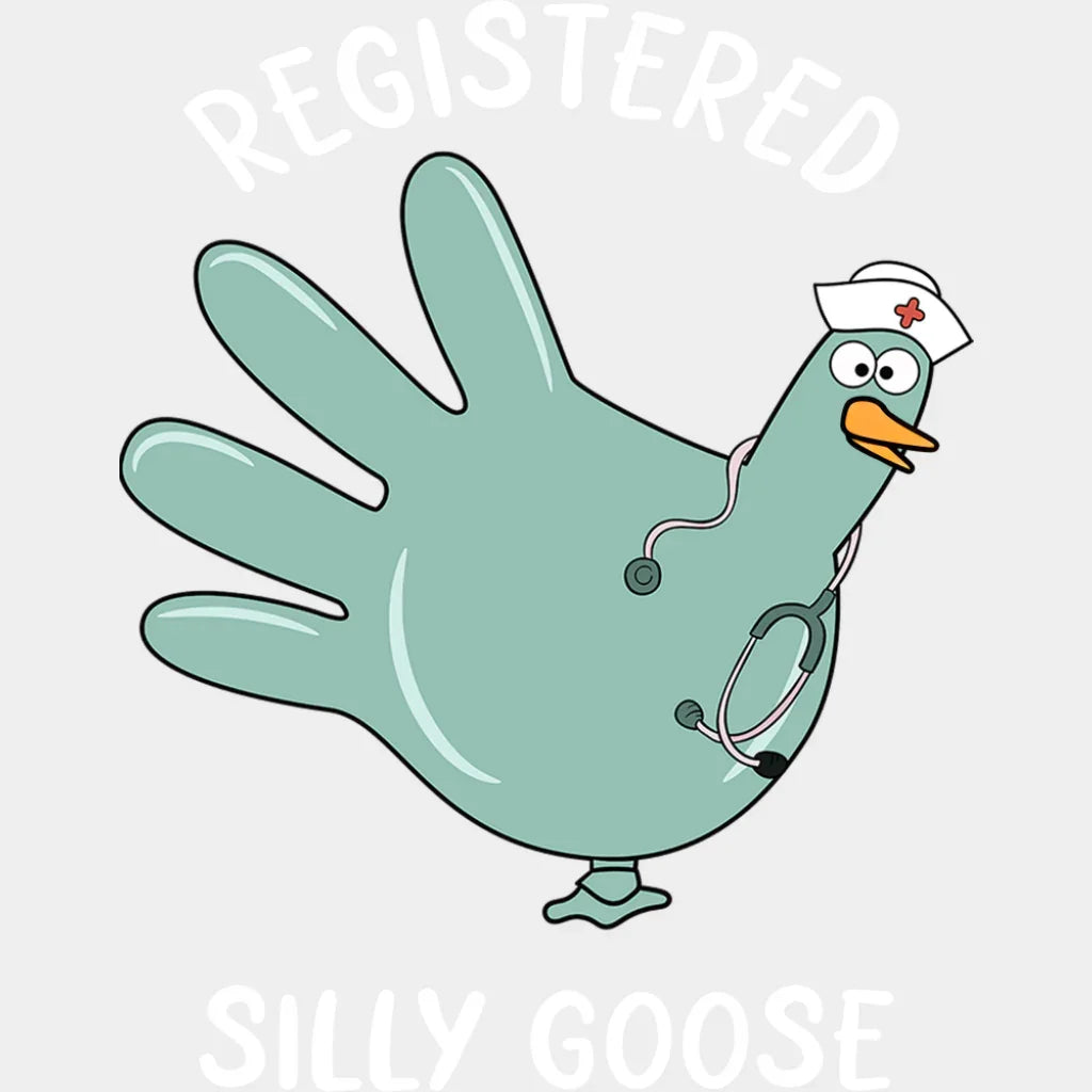 Registered Silly Goose - Funny DTF Transfer Adult Unisex - S & M (10’’) / Light Color Design (See Imaging)