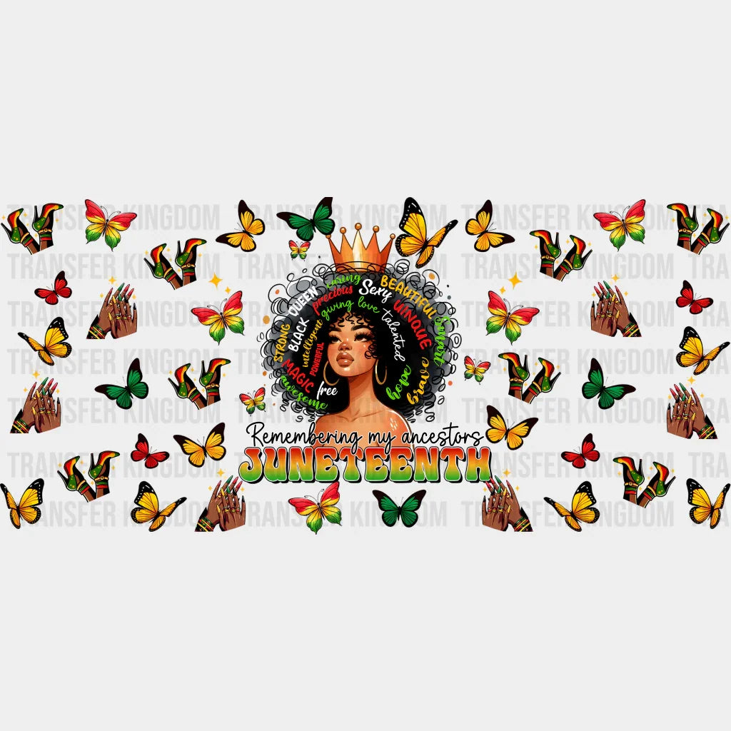 Remembering My Ancestors Butterfly - Black History Month Cup Wrap Uv Sticker Permanent Dtf Decal