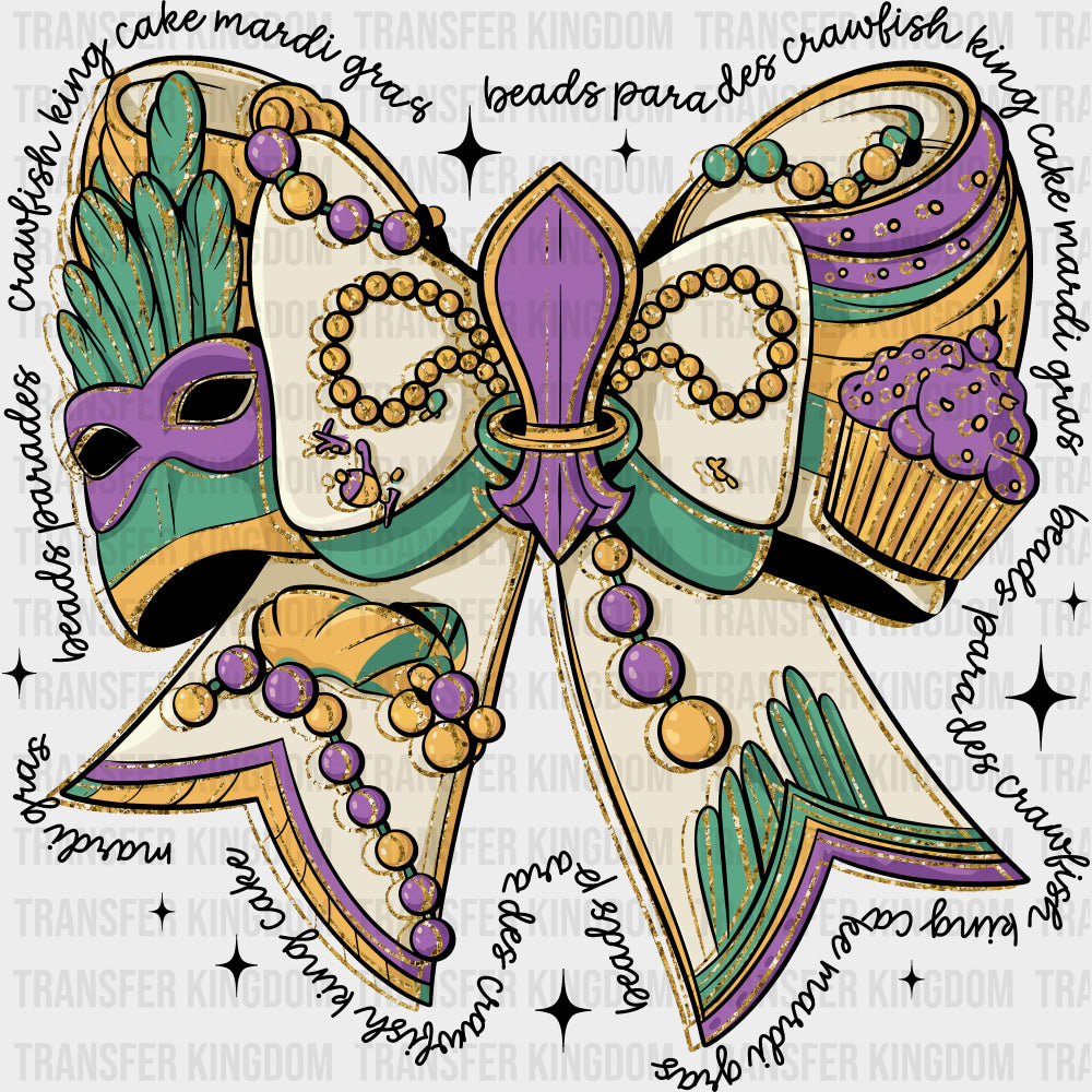 Ribbon Art - Mardi Gras DTF Transfers Adult Unisex - S & M (10’’) / Dark Color Design (See Imaging)
