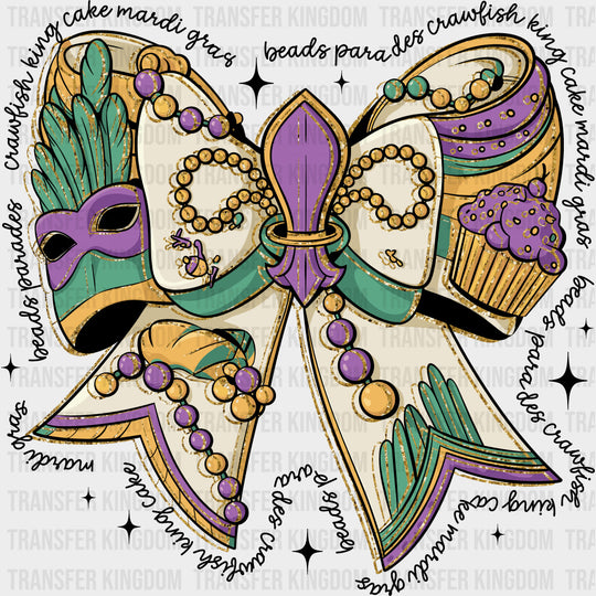 Ribbon Art - Mardi Gras DTF Transfers Adult Unisex - S & M (10’’) / Dark Color Design (See Imaging)