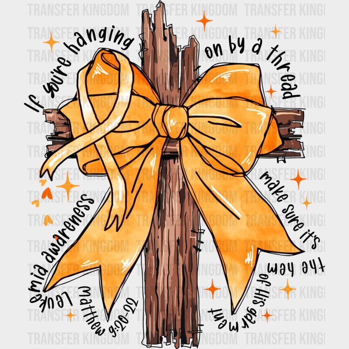 Ribbon On A Cross - Leukemia DTF Transfers