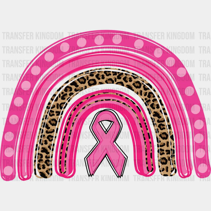 Ribbon Rainbow Pink Design - Breast Cancer DTF Transfer