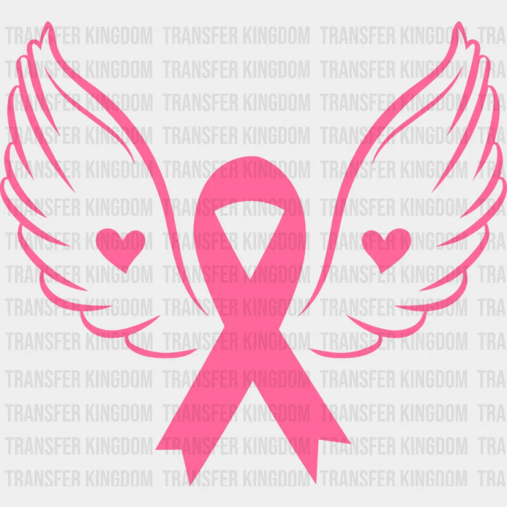Ribbon With Wings - Cancer DTF Transfer