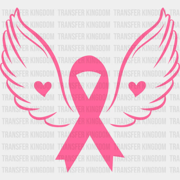 Ribbon With Wings - Cancer DTF Transfer