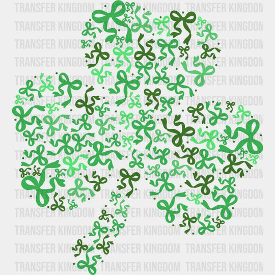 Ribbons In Clover - St. Patrick’s Day DTF Transfer Adult Unisex - S & M (10’’) / Green Color Design (See Imaging)