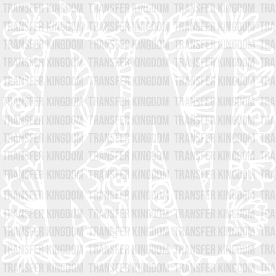 Rn Floral Design - Registered Nurse Dtf Transfers Unisex S & M (10’’) / Light Color See Imaging