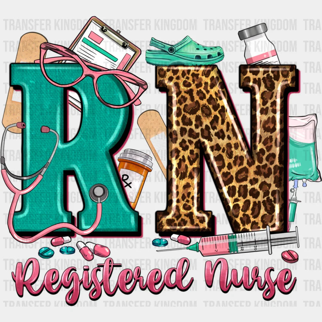 Rn Leopard Design - Registered Nurse Dtf Transfers