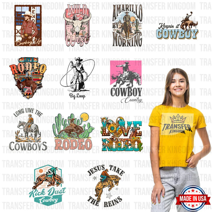 Rodeo Premade Gang Sheet-Rodeo DTF Transfers 12 PCS 10 INCH (Bundle 2)