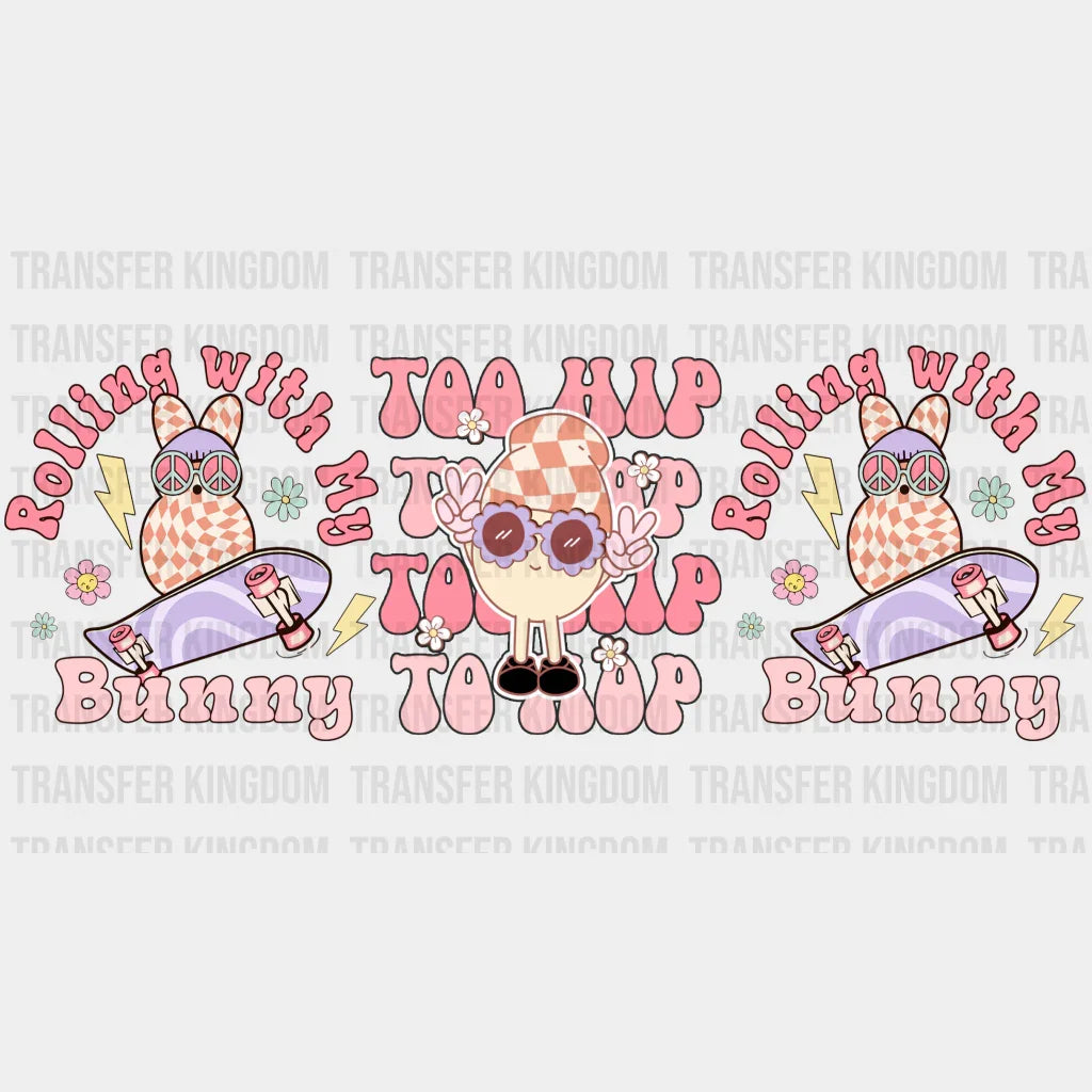 Rolling With My Bunny Easter UV DTF Transfer Cup Wrap UV DTF Sticker - Transfer Kingdom