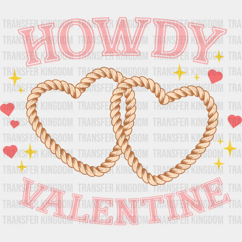 ROPE HEART HOWDY VALENTINE - DTF heat transfer - transfer-kingdom