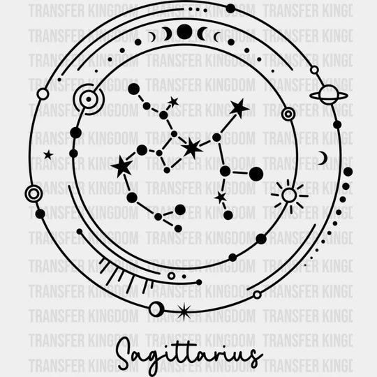 Sagittarius Constellation Design - Zodiac Dtf Transfer Unisex S & M (10’’) / Dark Color See Imaging