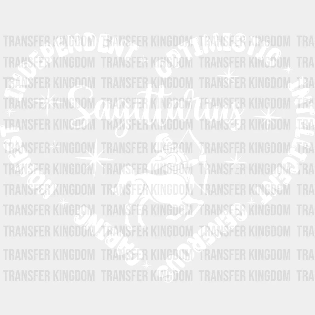Sagittarius Heart Design - Zodiac & Horoscopes Dtf Heat Transfer Unisex S M (10’’) / Light