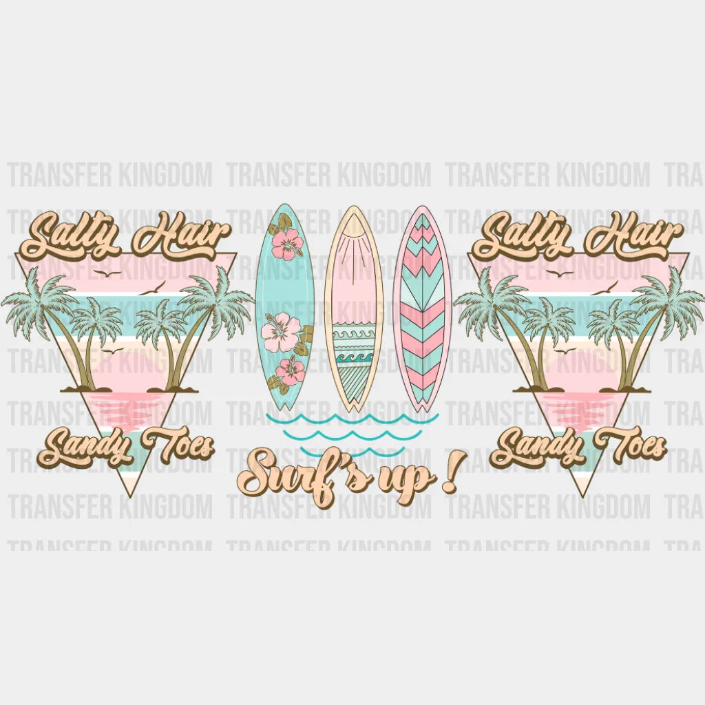 Salty Hair Sandy Toes - Summer Cup Wrap UV Sticker Permanent UV DTF Decal UVDTF