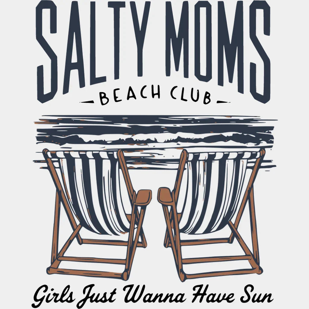 Salty Moms Beach Club - Summer DTF Transfer Adult Unisex - S & M (10’’) / Light Color Design (See Imaging)