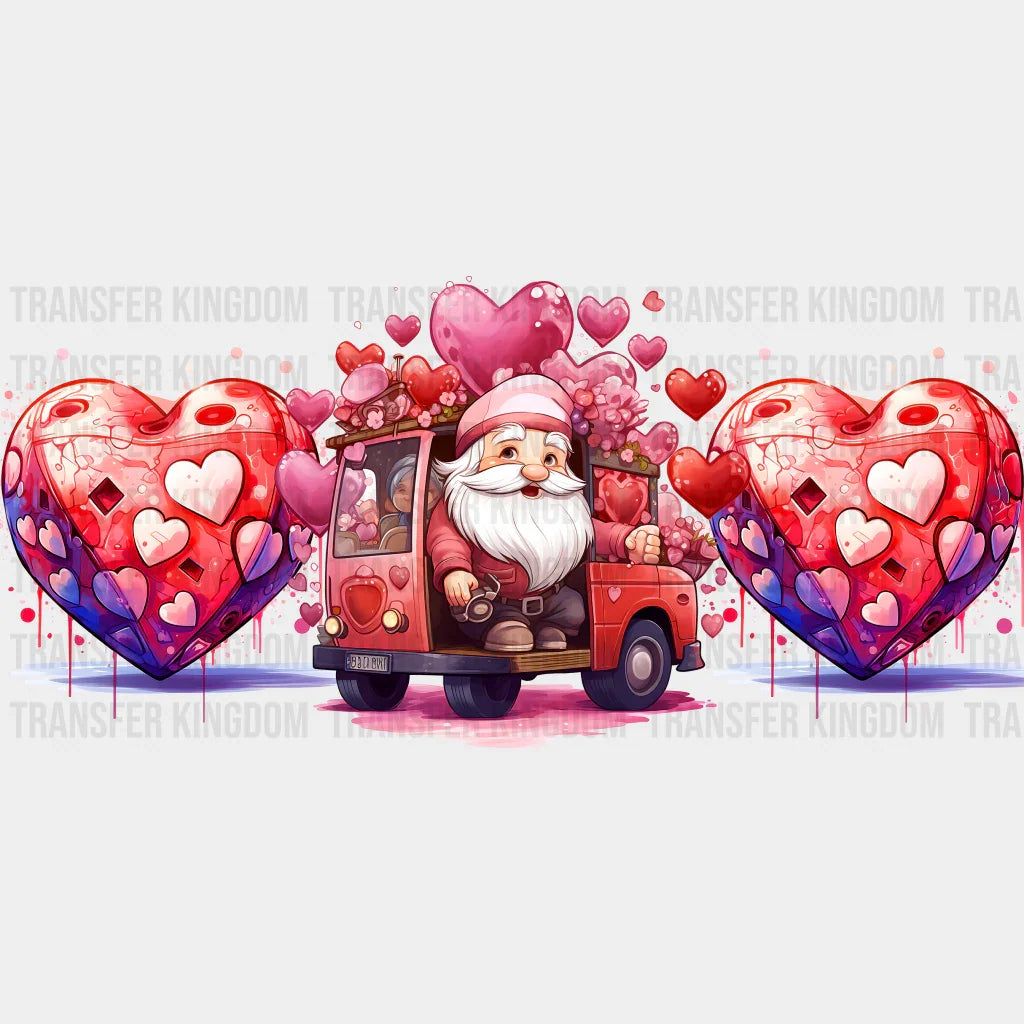 Santa Car Heart - Valentine’s Day Cup Wrap Uv Sticker Permanent Dtf Decal