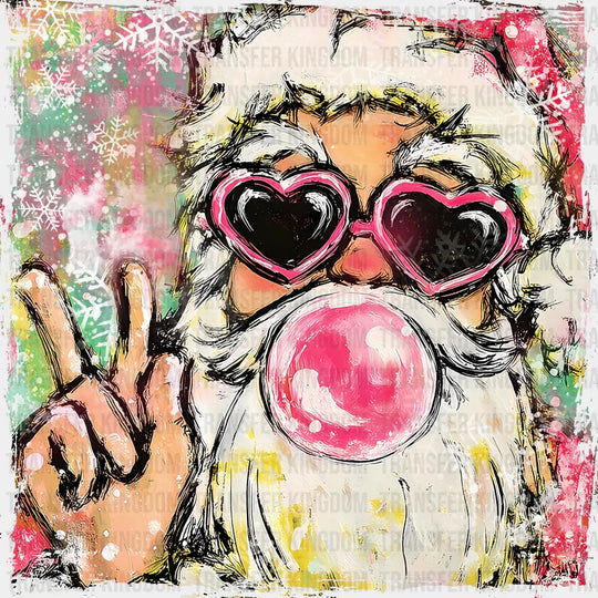 Santa Chewing Gum - Christmas DTF Transfer