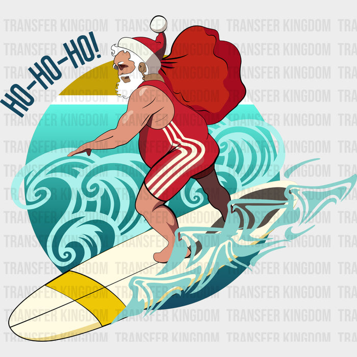 Santa Surfing - Surfing DTF Transfers