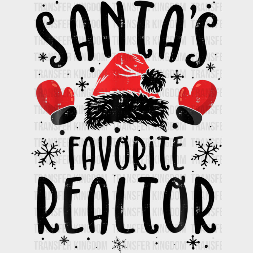 Santa’s Favorite Realtor - Realtor DTF Transfers Adult Unisex - S & M (10’’) / Dark Color Design (See Imaging)