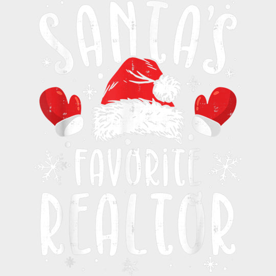 Santa’s Favorite Realtor - Realtor DTF Transfers Adult Unisex - S & M (10’’) / Light Color Design (See Imaging)