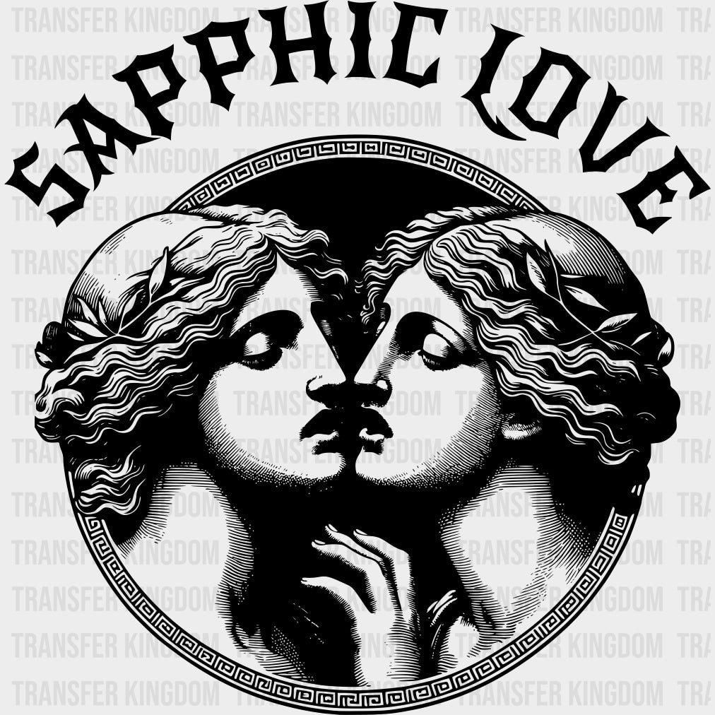 Sapphic Love - Lesbian DTF Transfers Adult Unisex - S & M (10’’) / Dark Color Design (See Imaging)