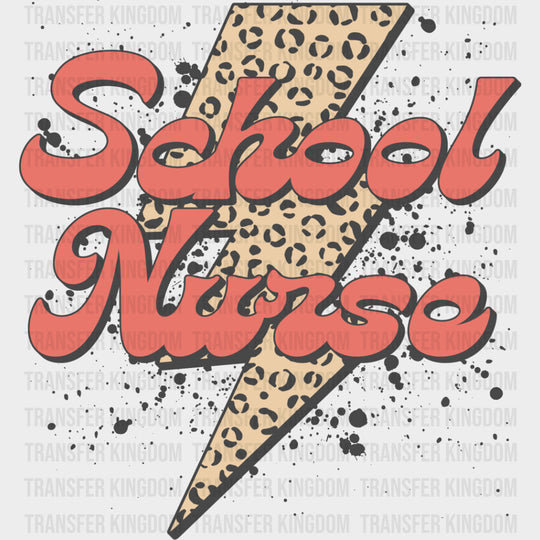 School Nurse, Lightning Bolt - School Nurse DTF Transfers transfer-kingdom Dark Color Design (See Imaging)