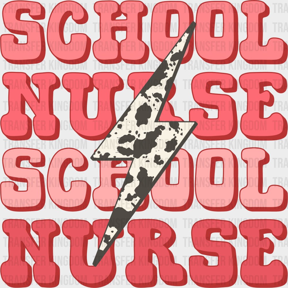 School Nurse, Lightning Bolt - School Nurse DTF Transfers transfer-kingdom Dark Color Design (See Imaging)