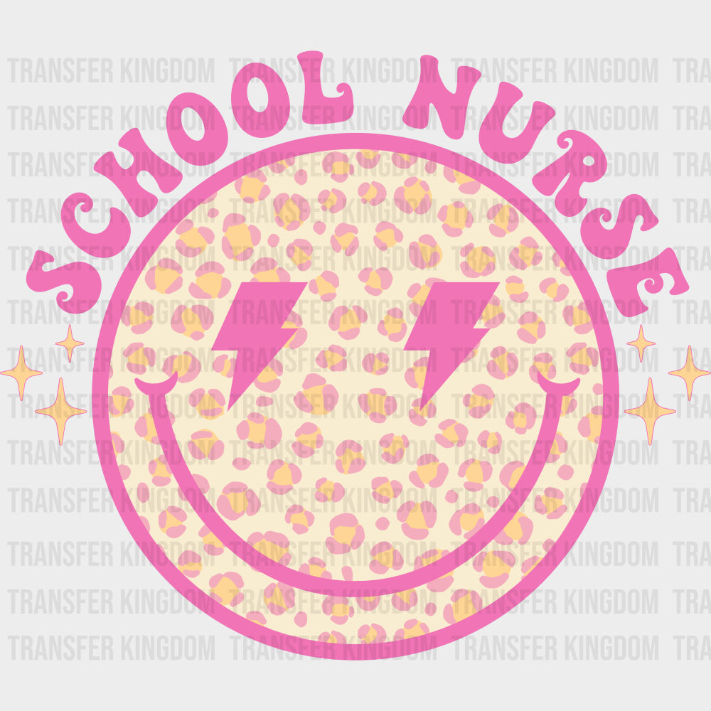 School Nurse, Pink Smiley - School Nurse DTF Transfers transfer-kingdom