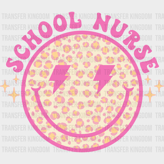 School Nurse, Pink Smiley - School Nurse DTF Transfers transfer-kingdom