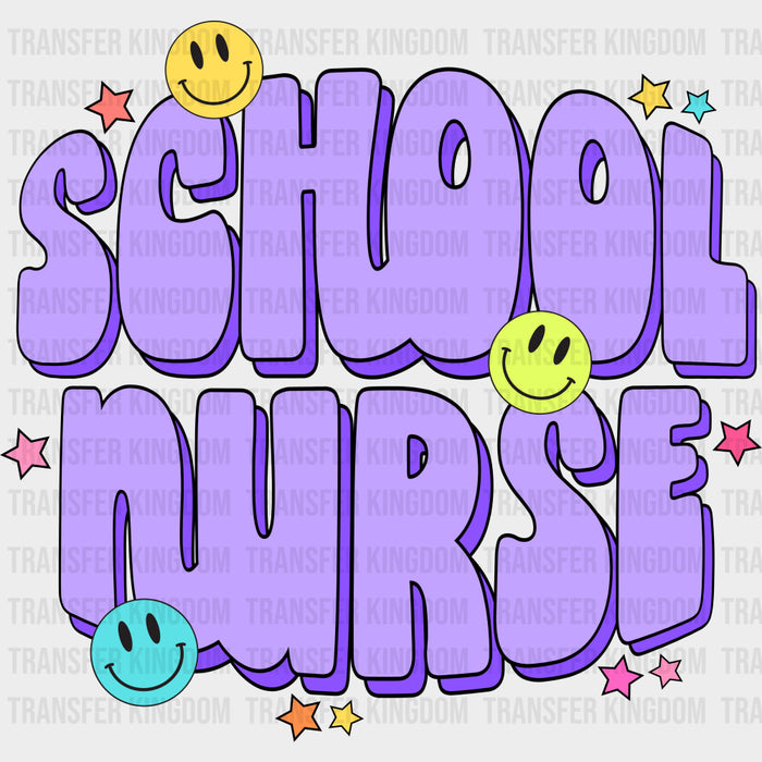 School Nurse Purple - School Nurse DTF Transfers