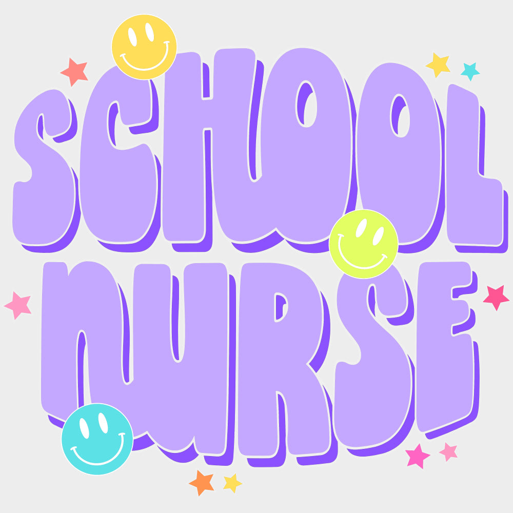 School Nurse Purple - School Nurse DTF Transfers transfer-kingdom Light Color Design (See Imaging)