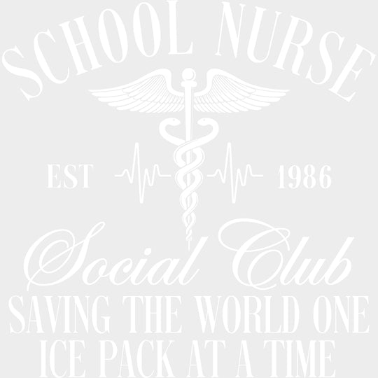 School Nurse Social Club - School Nurse DTF Transfers transfer-kingdom Light Color Design (See Imaging)