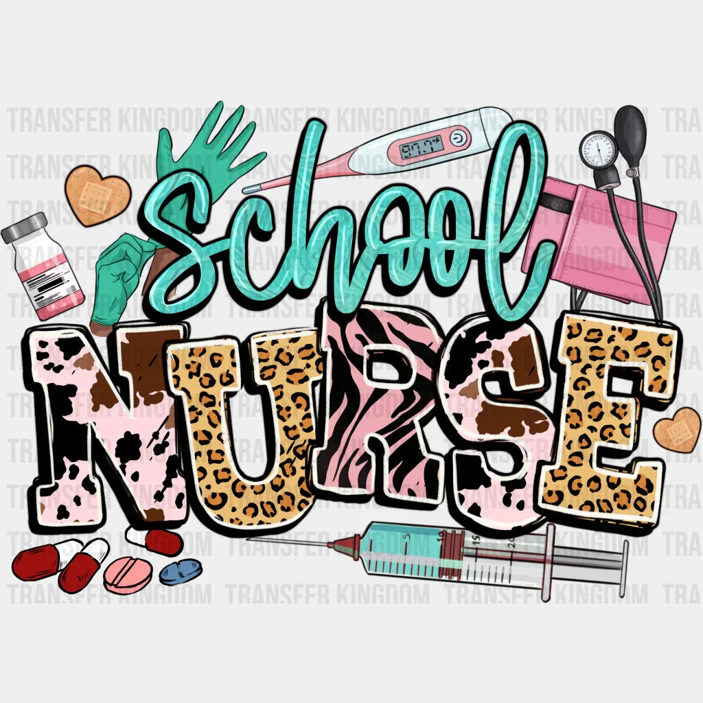 School Nurse Syringe And Gloves Design - Dtf Transfers