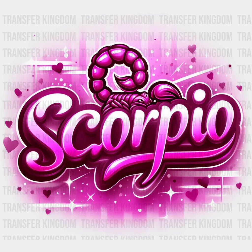 Scorpio Blue And Pink - Zodiacs & Horoscopes Dtf Transfer Unisex S M (10’’) / Color Design See
