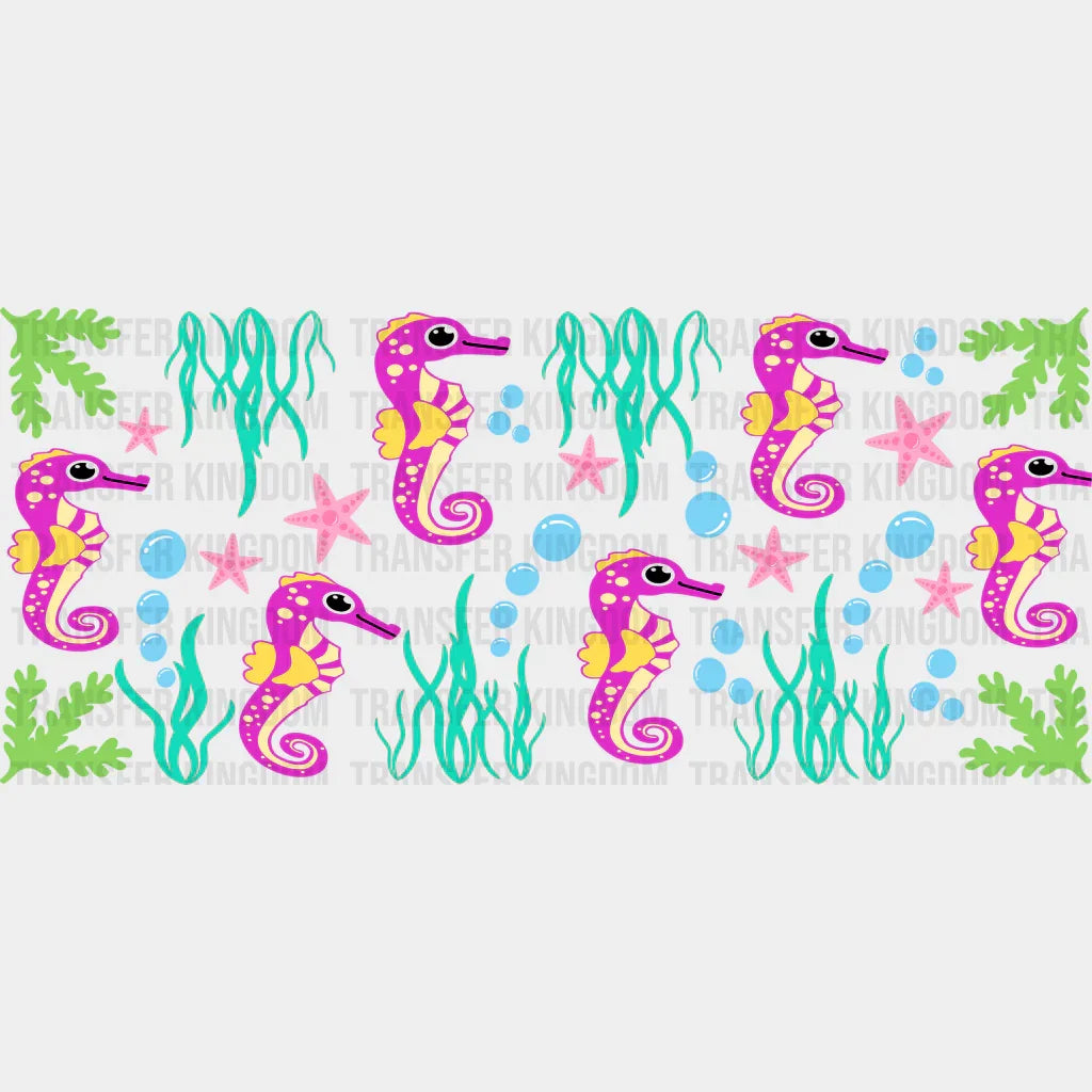 Sea Horse Uv Dtf Transfer Cup Wrap Sticker