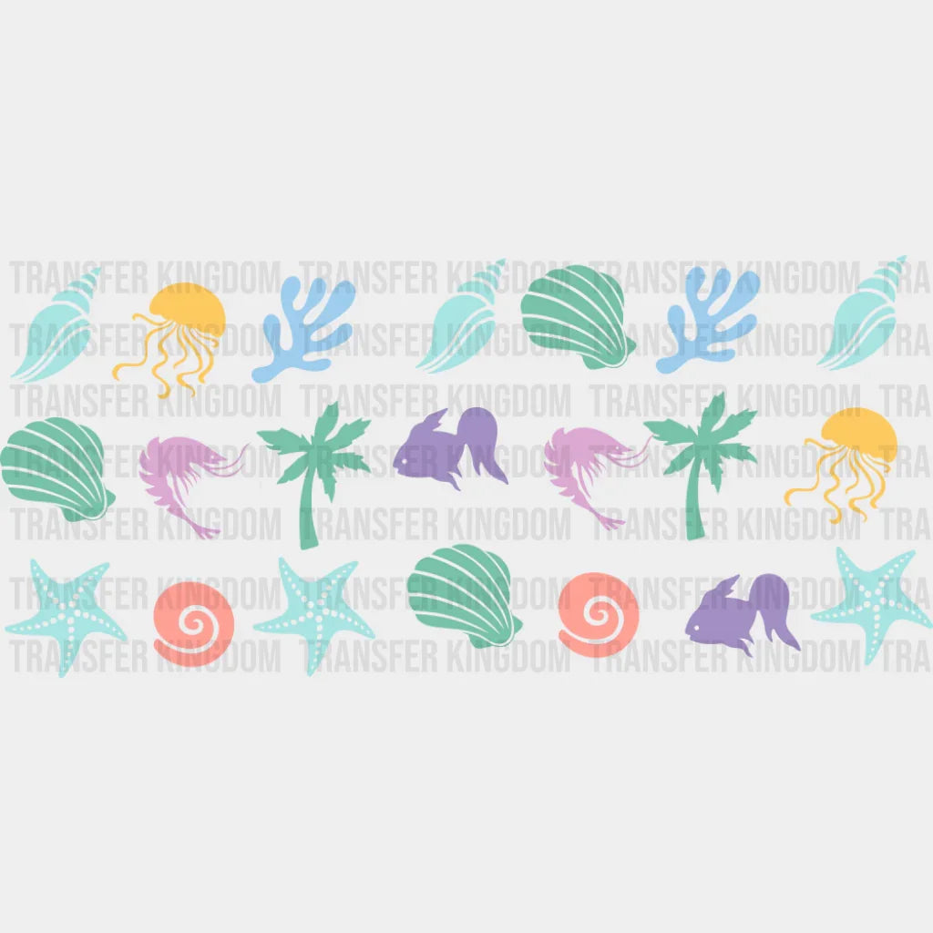 Sea Life - Summer Cup Wrap UV Sticker Permanent UV DTF Decal UVDTF