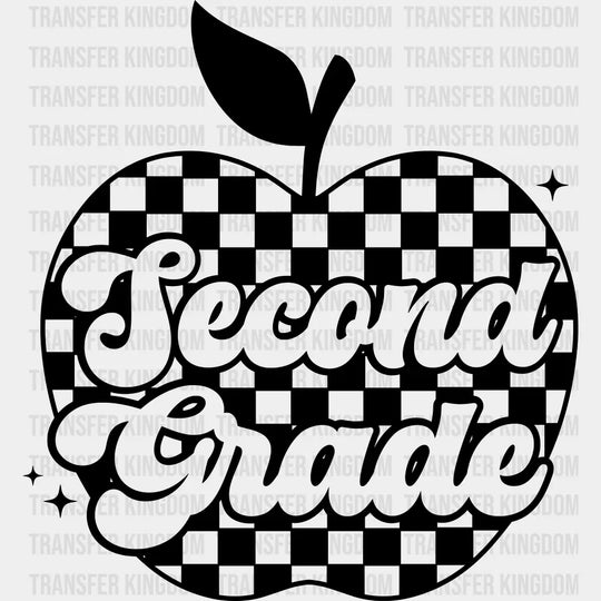 Second Grade B&W - Back To School DTF Transfer Adult Unisex - S & M (10’’) / Dark Color Design (See Imaging)