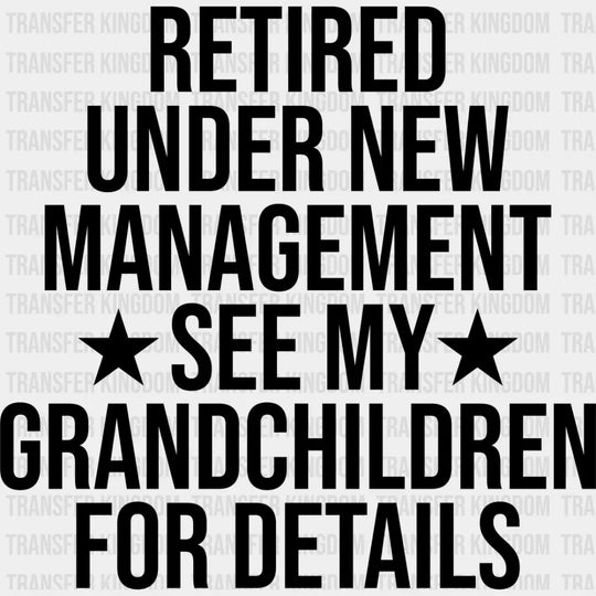 See My Grandchildren - Grandpa Dtf Heat Transfer Unisex S & M (10’’) / Dark Color Design Imaging