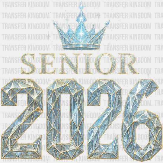 Senior 2026 Blue Gem Crown - Graduation DTF Transfer