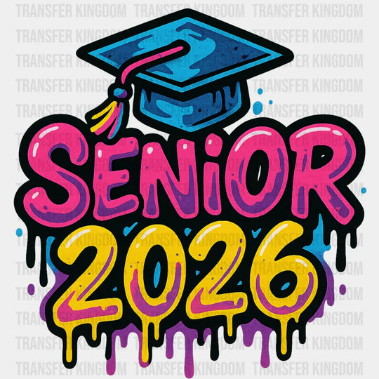 Senior 2026 Blue Pink & Yellow - Graduation DTF Transfer