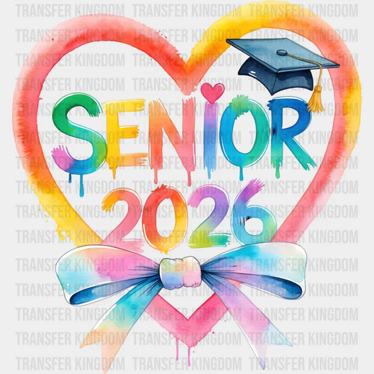 Senior 2026 Colorful Heart - Graduation DTF Transfer