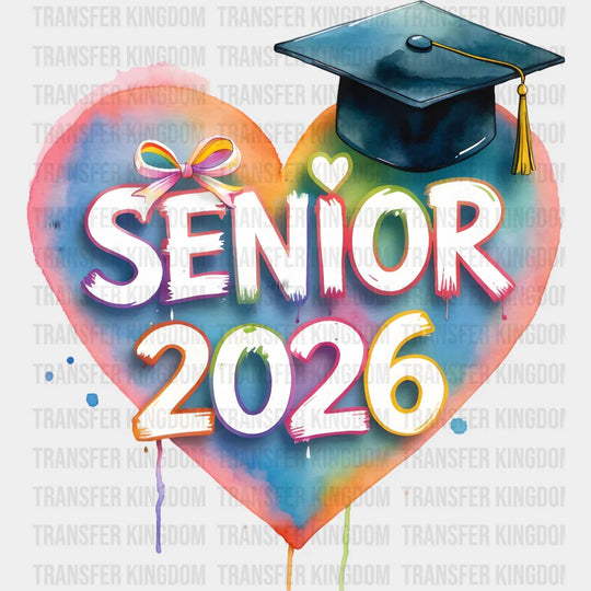 Senior 2026 Pastel Heart - Graduation DTF Transfer
