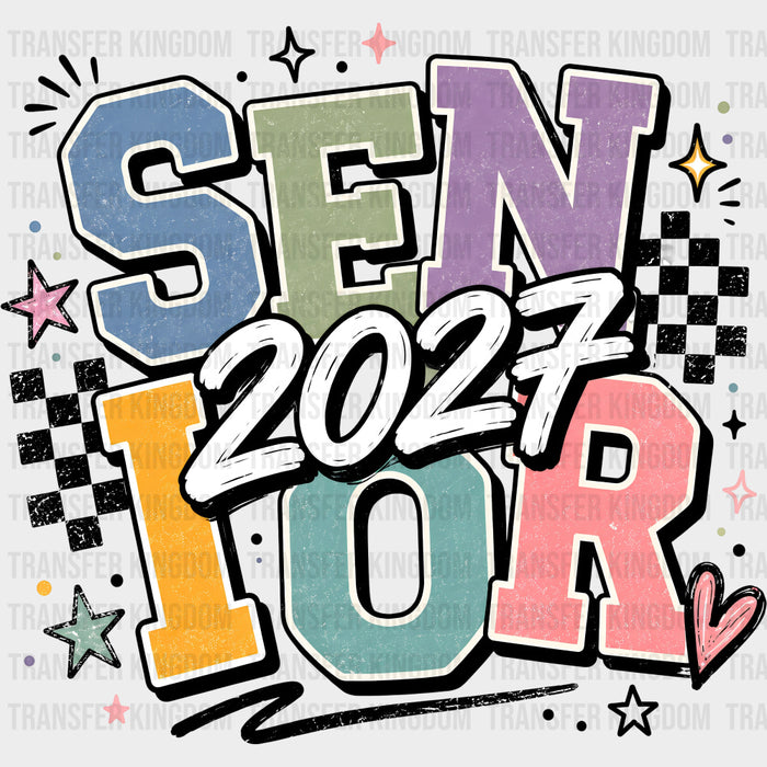Senior 2027 Colorful Oldschool - Senior DTF Transfers