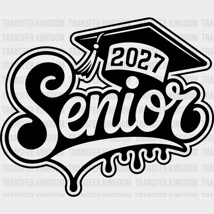 Senior 2027 Cursive B&W  - Senior DTF Transfers