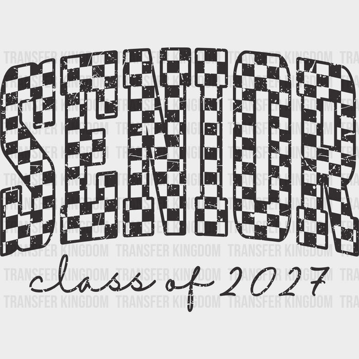 Senior Class Of 2027, Checker Pattern - Senior DTF Transfers