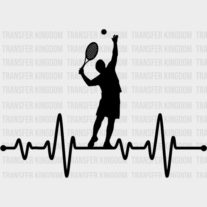 Serving, EKG Line - Tennis DTF Transfers