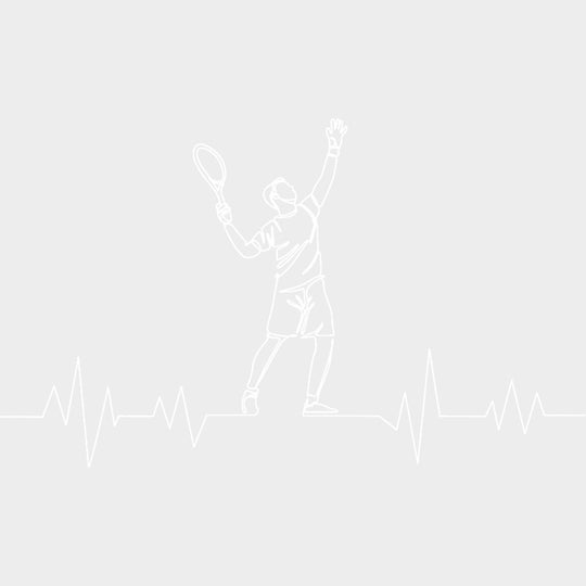 Serving Player ECG Line B&W - Tennis DTF Transfers Adult Unisex - S & M (10’’) / Light Color Design (See Imaging)